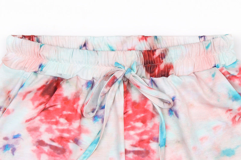 Spring And Summer Tie Dye Women Printed Long Sleeve Casual Suit