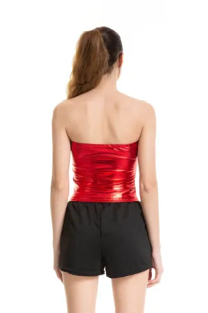Women Sexy Slim Tube Top Performance Wear Solid Color Women Uniform