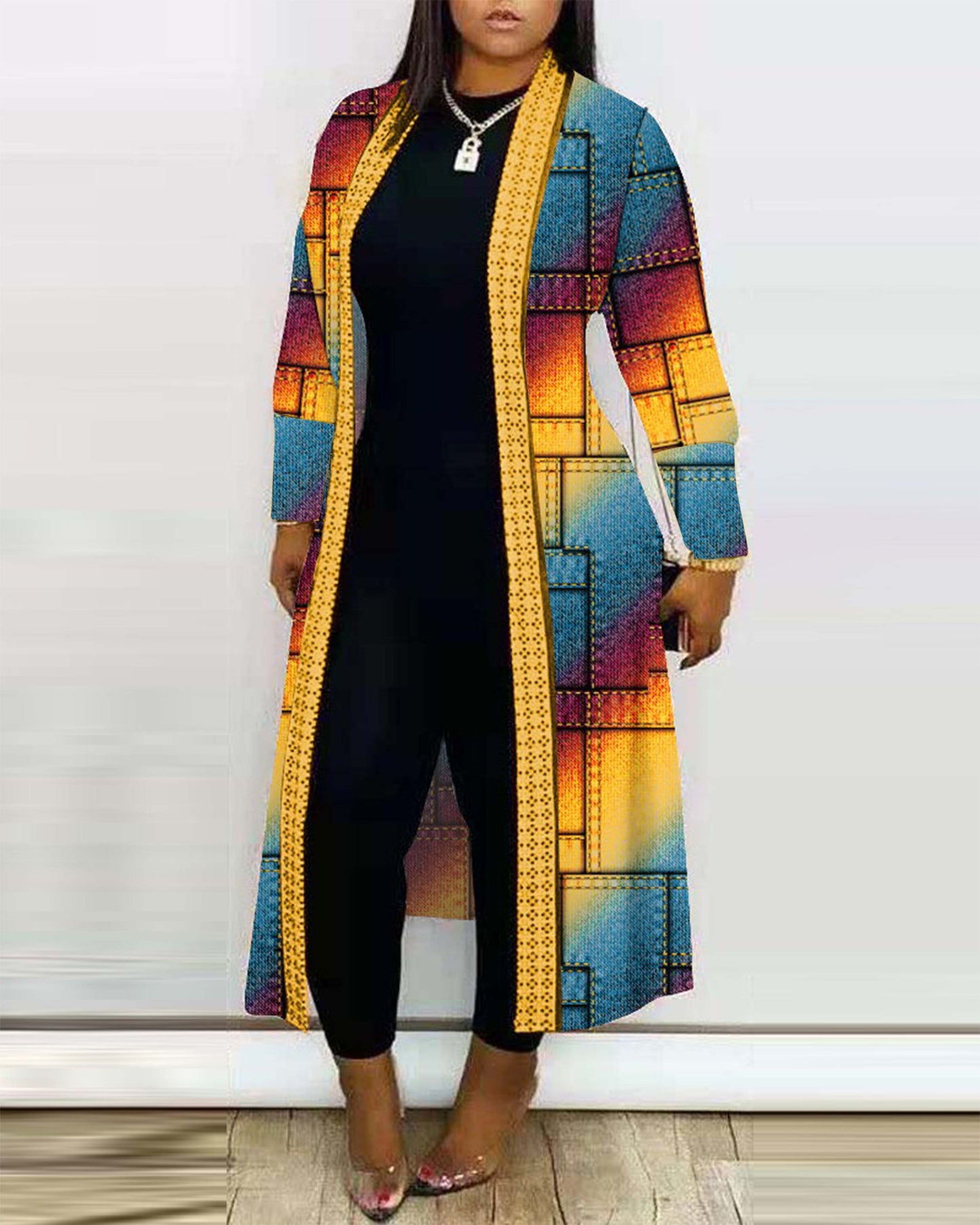 Women Autumn Long Sleeve Printed Cardigan Shawl
