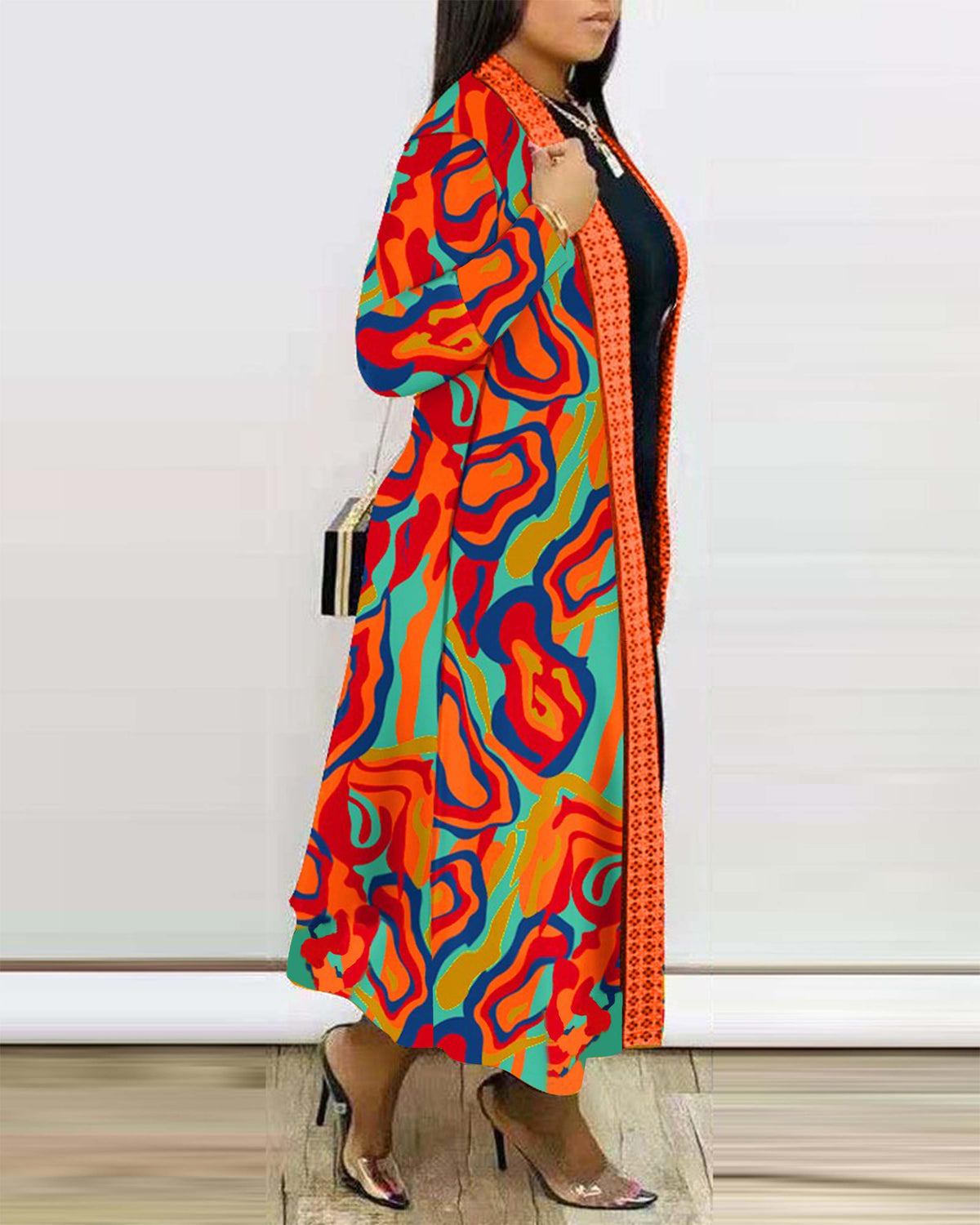 Women Autumn Long Sleeve Printed Cardigan Shawl