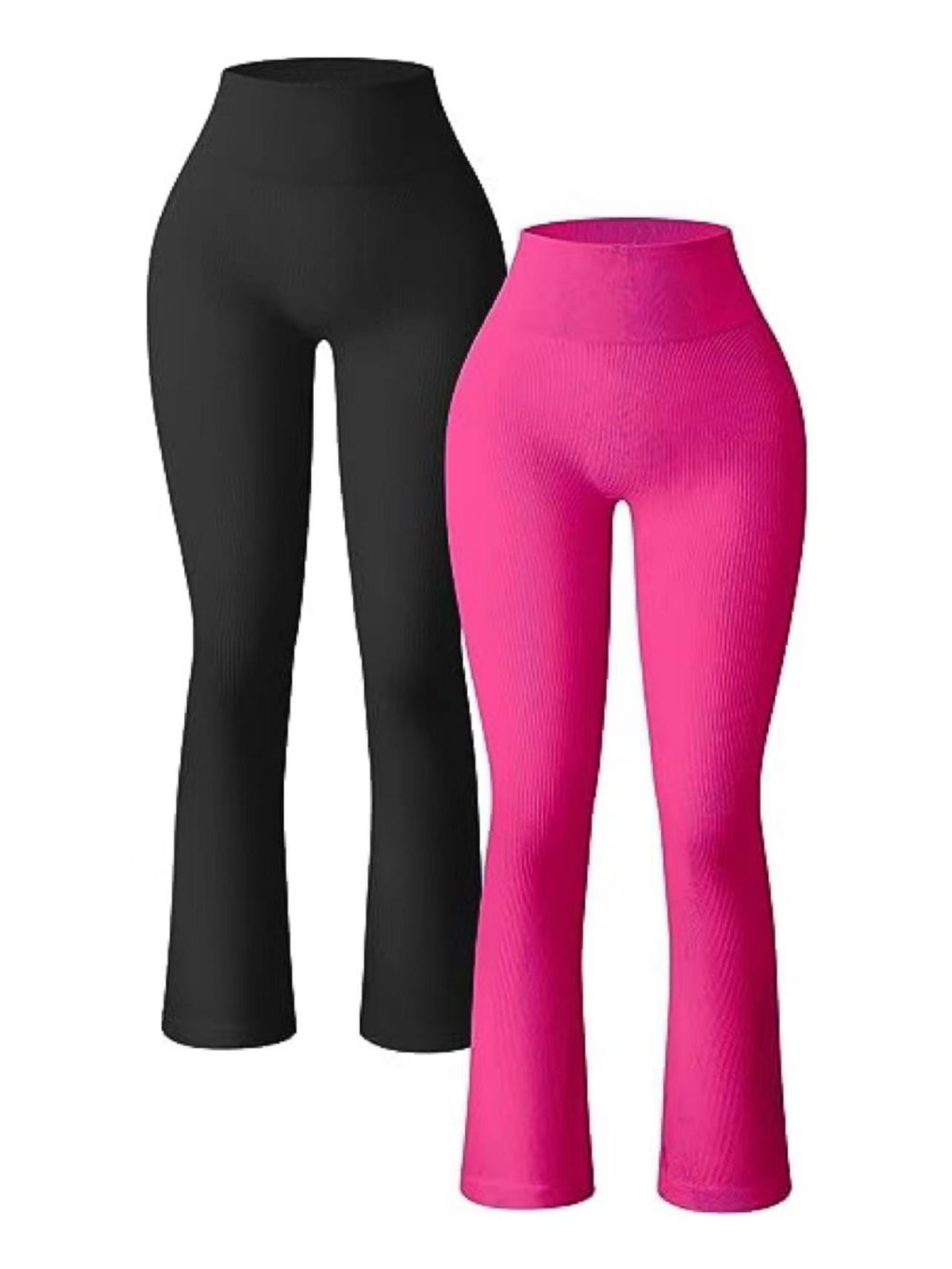 Sports Casual Yoga Pants Rib Workout High Waist Flared Pants Leggings Trousers Women
