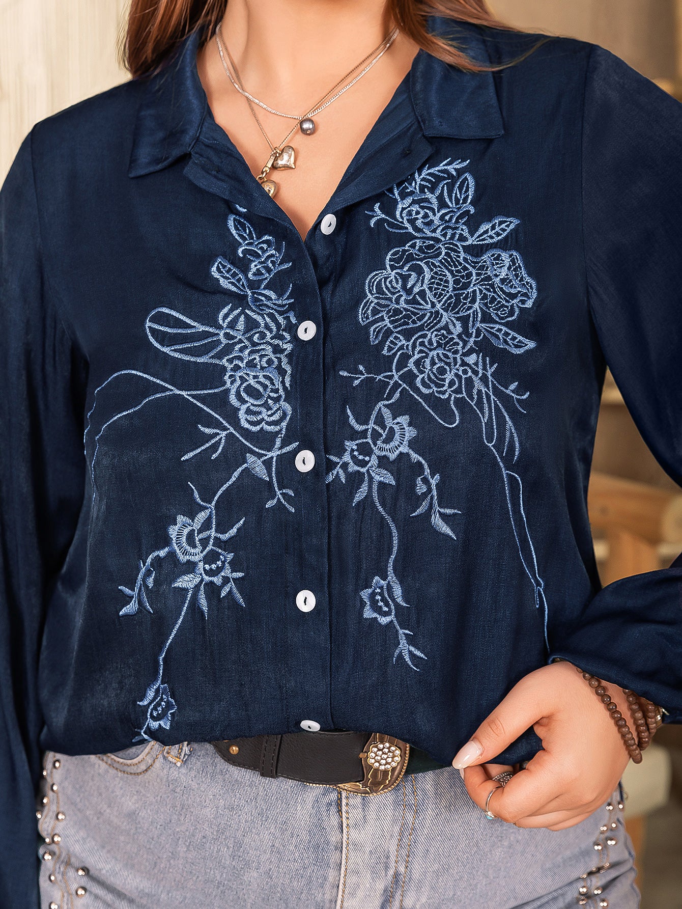Loose Women V neck Women Shirt
