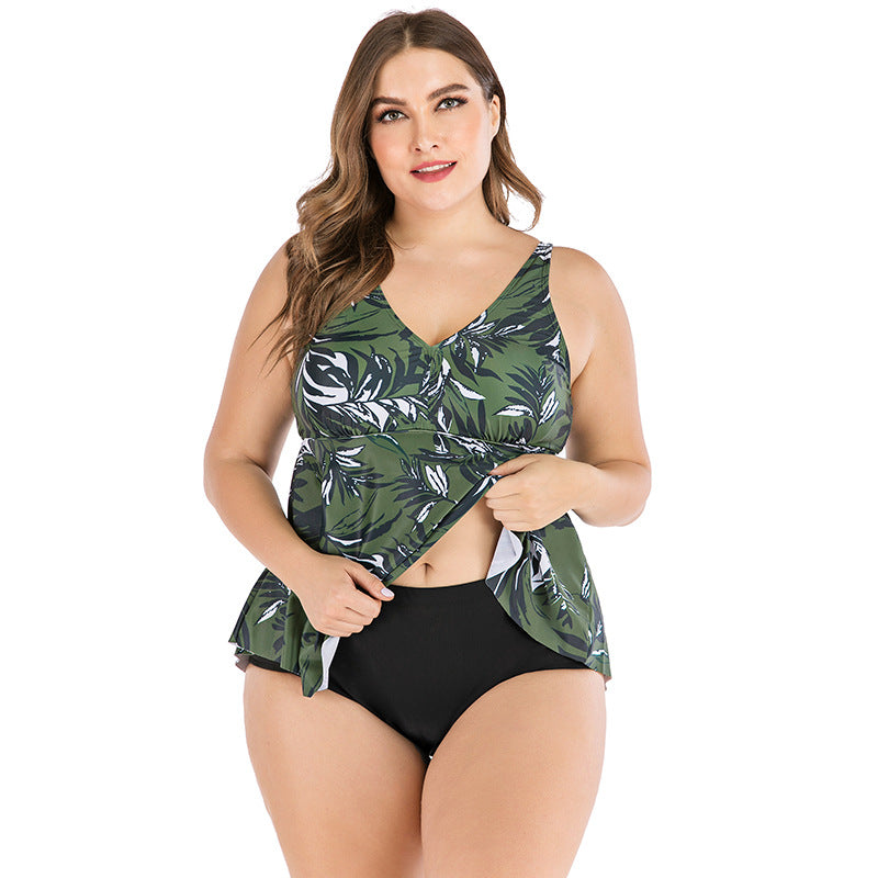 Plus Size New Split Swimsuit plus-Sized plus-Sized Size Bikini Woman Swimsuit Tankini