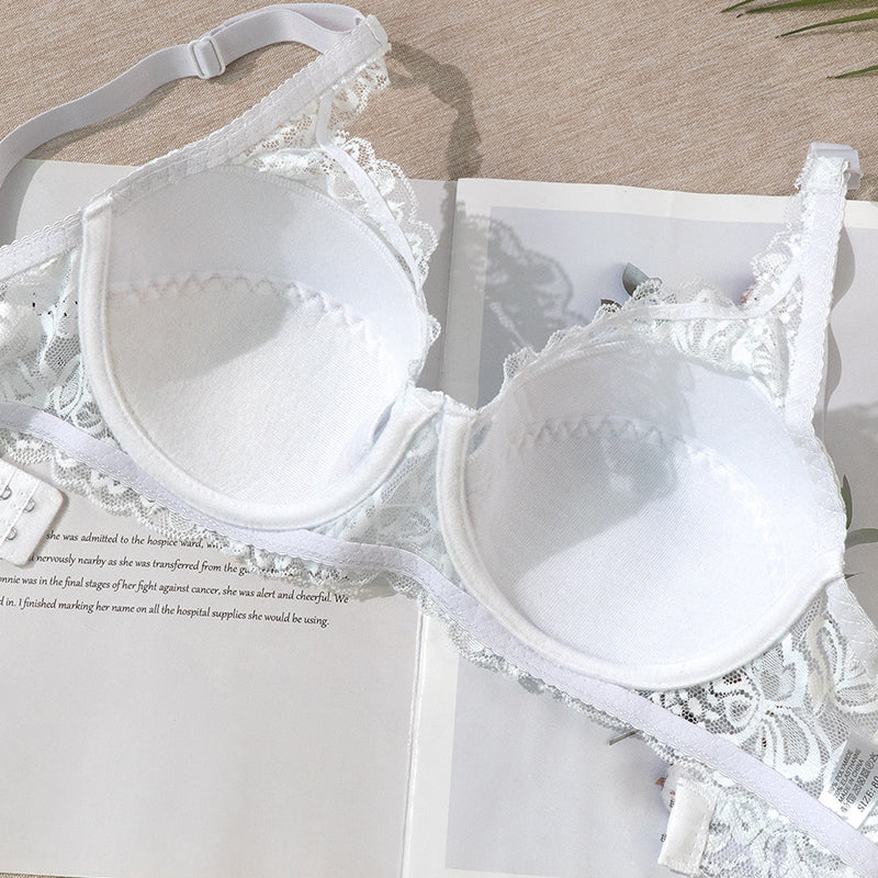 Thin Cotton Cup Lace Bra Adjustable Comfortable Breast Holding Women Underwear