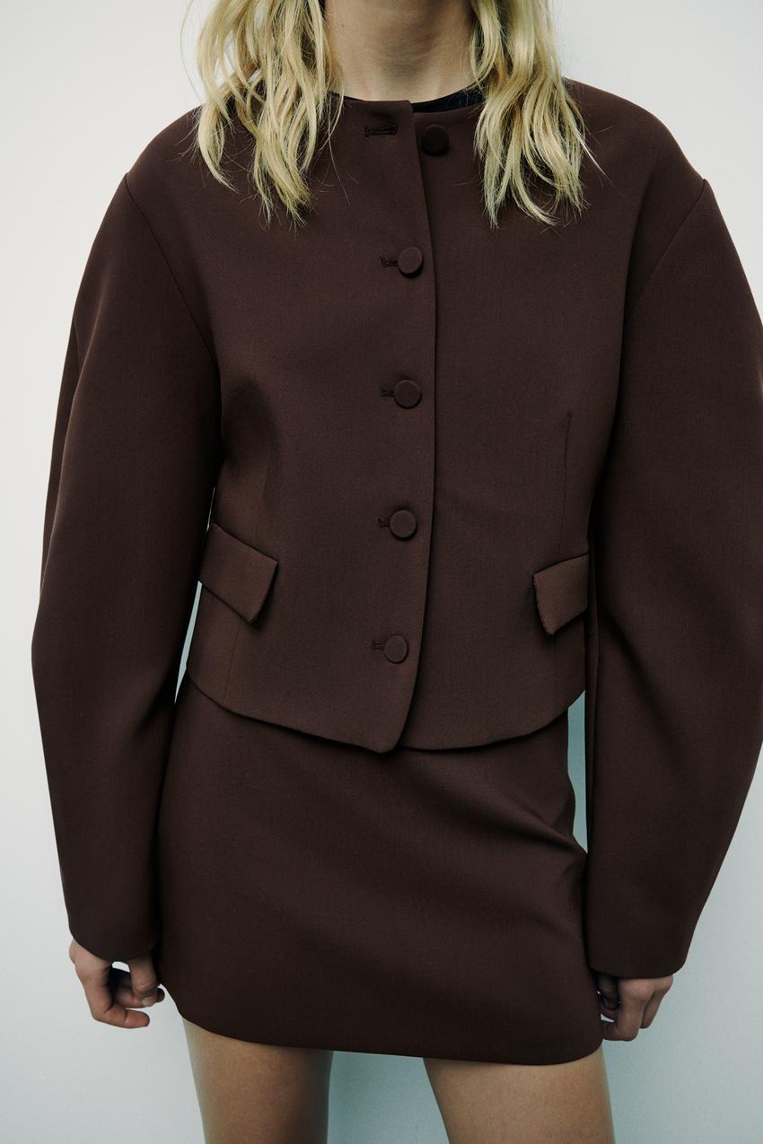 Autumn Suit Balloon Suit Women Jacket Mini Skirt
