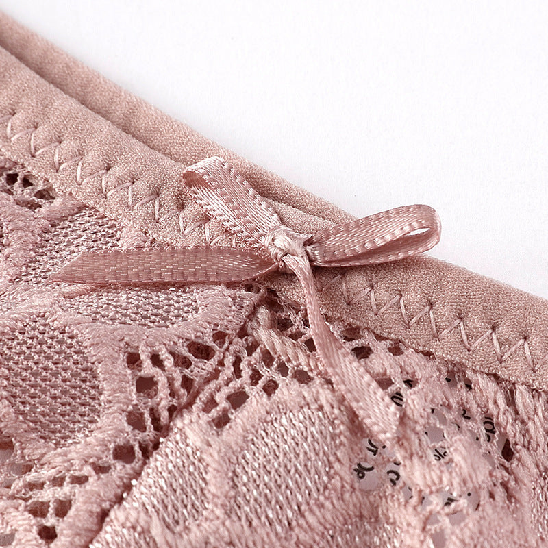 Women Underwear Hollow Out Cutout Breathable Low Waist Sexy Lace Purified Cotton Crotch Women Briefs