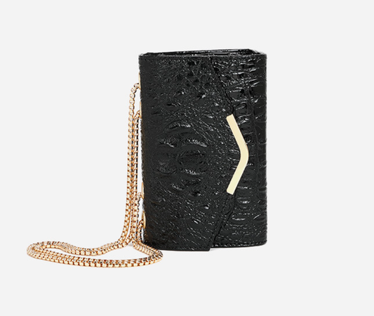 Bag Women Fashionable All Match Crocodile Pattern Chain Shoulder Crossbody Small Square Bag