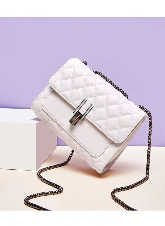 Rhombus Embroidery Line Small Square Bag Women Summer All Match Shoulder Bag Convenient Large Capacity Crossbody Chain Bag