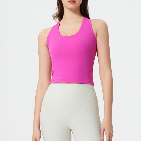 Spring Summer H Shaped Beauty Back Yoga Clothes Outer Wear Casual Short Fitness Sports Vest Women