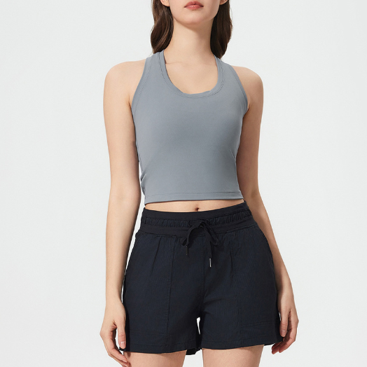 Spring Summer H Shaped Beauty Back Yoga Clothes Outer Wear Casual Short Fitness Sports Vest Women