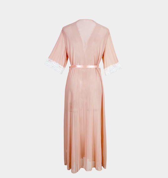 Mesh Pajamas Women Lace Light Luxury Short Sleeve Cool Nightgown Bathrobe Home Wear Women