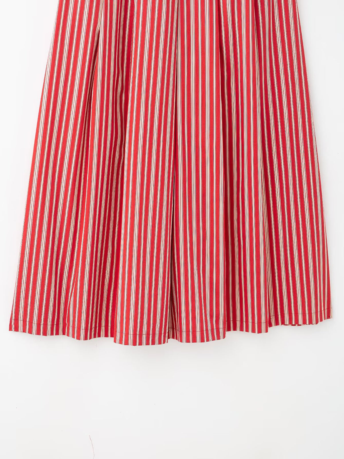 Women Striped Spaghetti Straps Short Top High Waist Midi Skirt Two Piece Sets