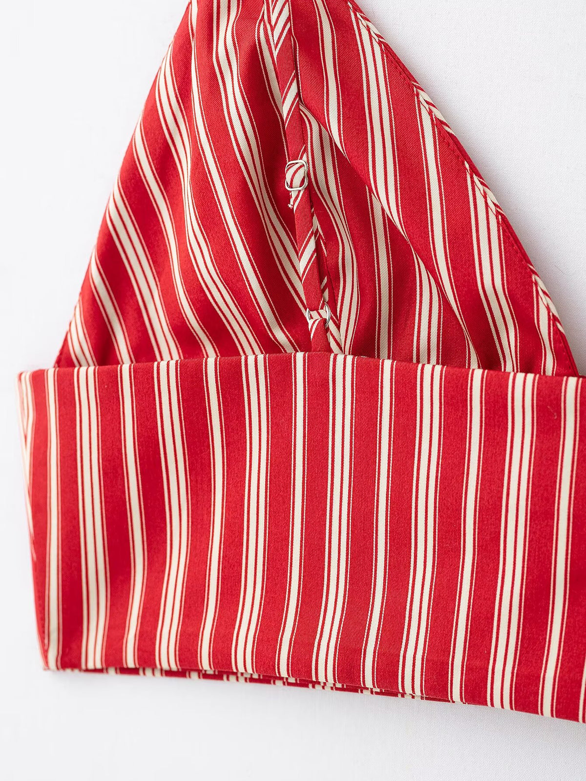 Spring Striped Short Sling Top Midi Dress Two Piece Sets