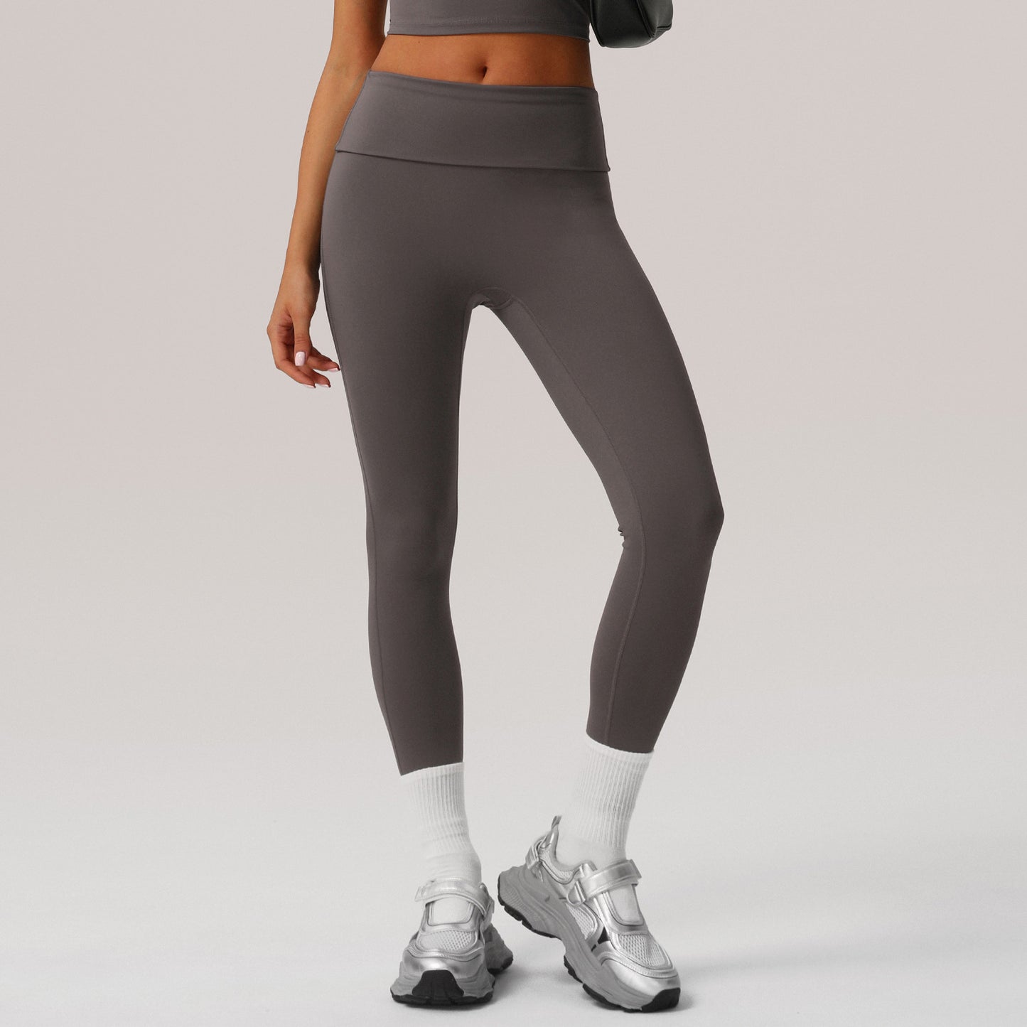 Tight Folding Yoga Ninth Pants High Waist Hip Lift Quick Drying Fitness Pants No T Line Outer Wear Casual Sports Pants