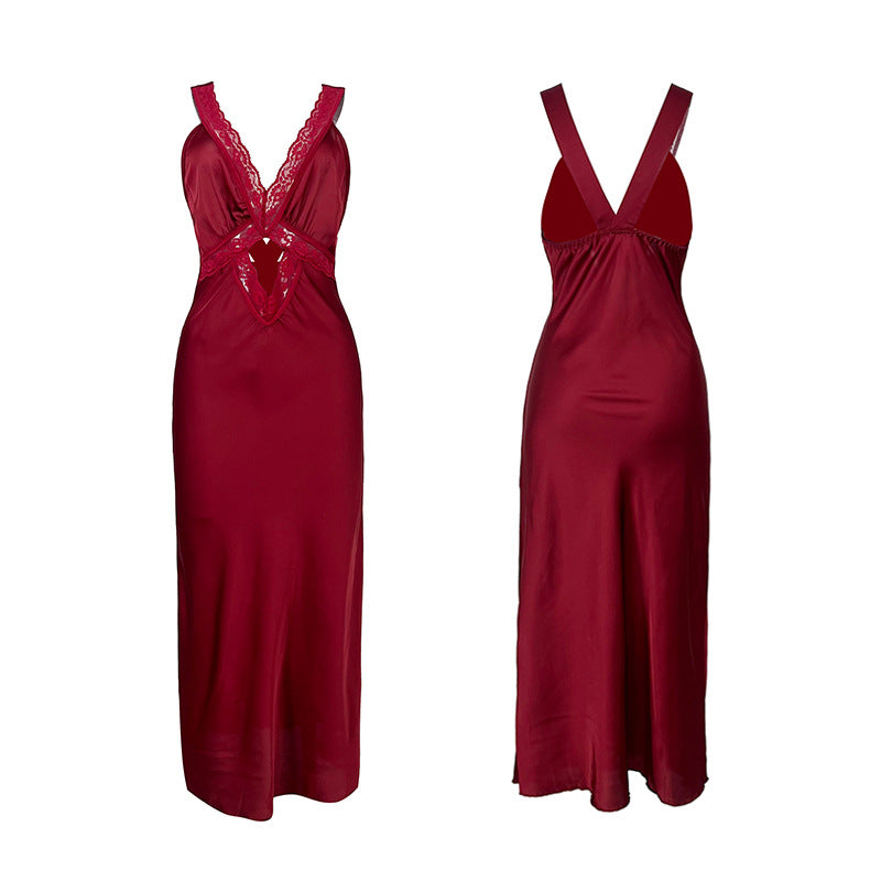 Nightclubs Satin Sexy Lingerie Sleeveless Sexy Sling Home Dress
