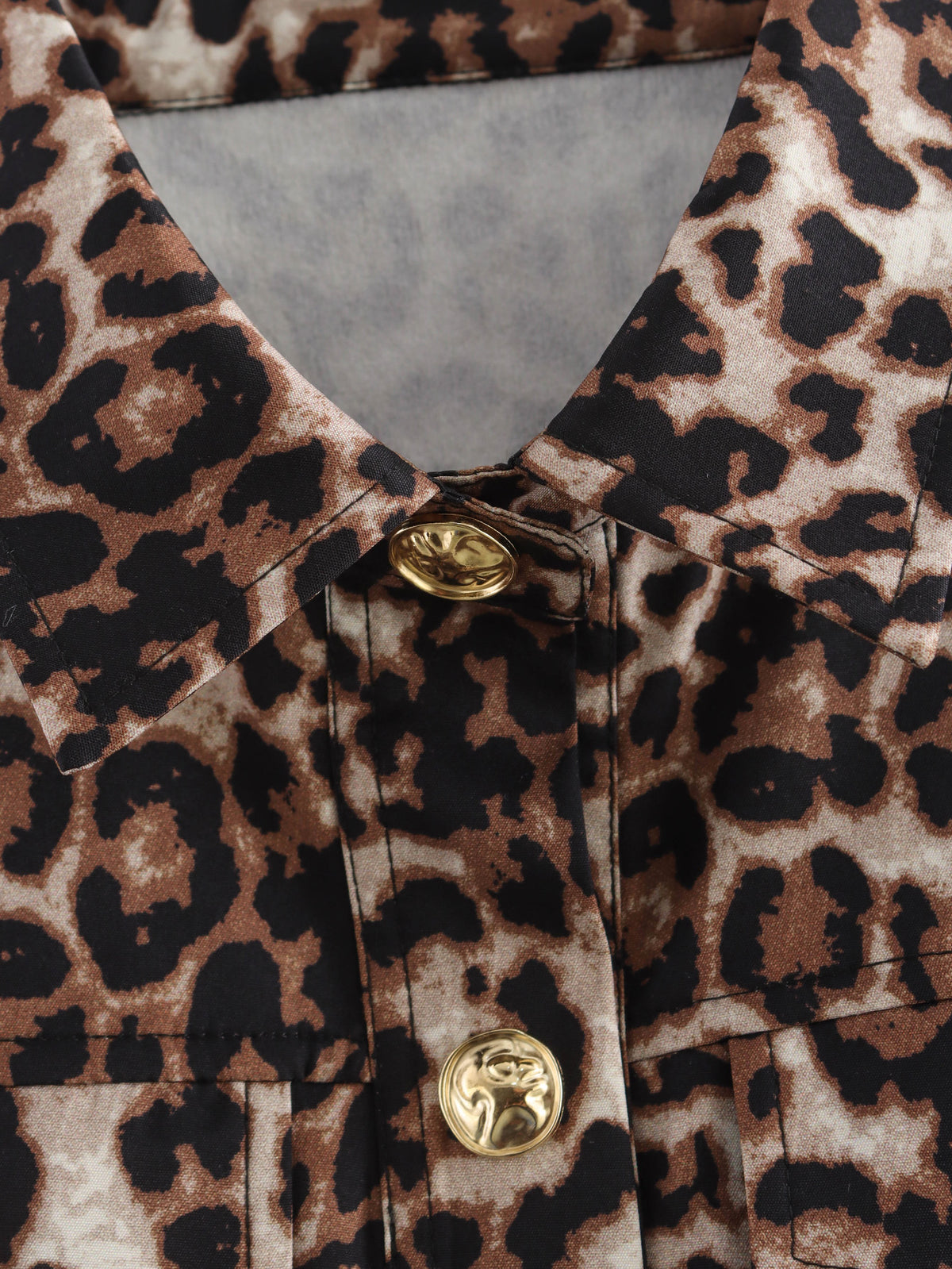 Spring round Neck Single Breasted Leopard Print Vest Vest Top Women