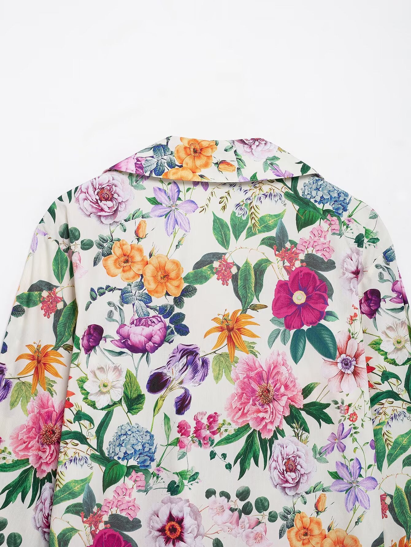 Spring Women Street Floral Printed Poplin Long Sleeve