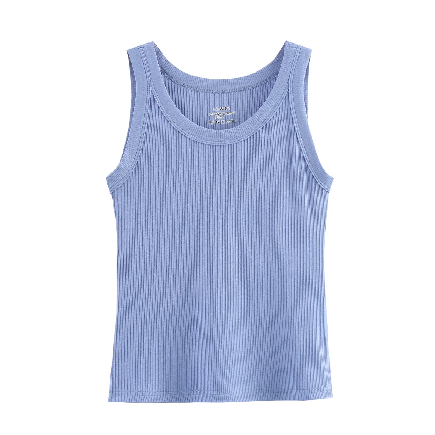 Spring Women Clothing Threaded Cotton round Neck Knitted Vest Inner Match