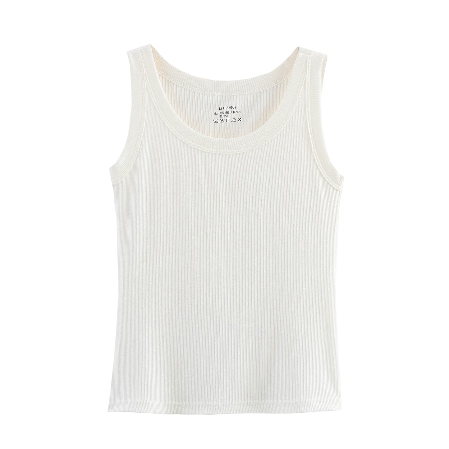 Spring Women Clothing Threaded Cotton round Neck Knitted Vest Inner Match