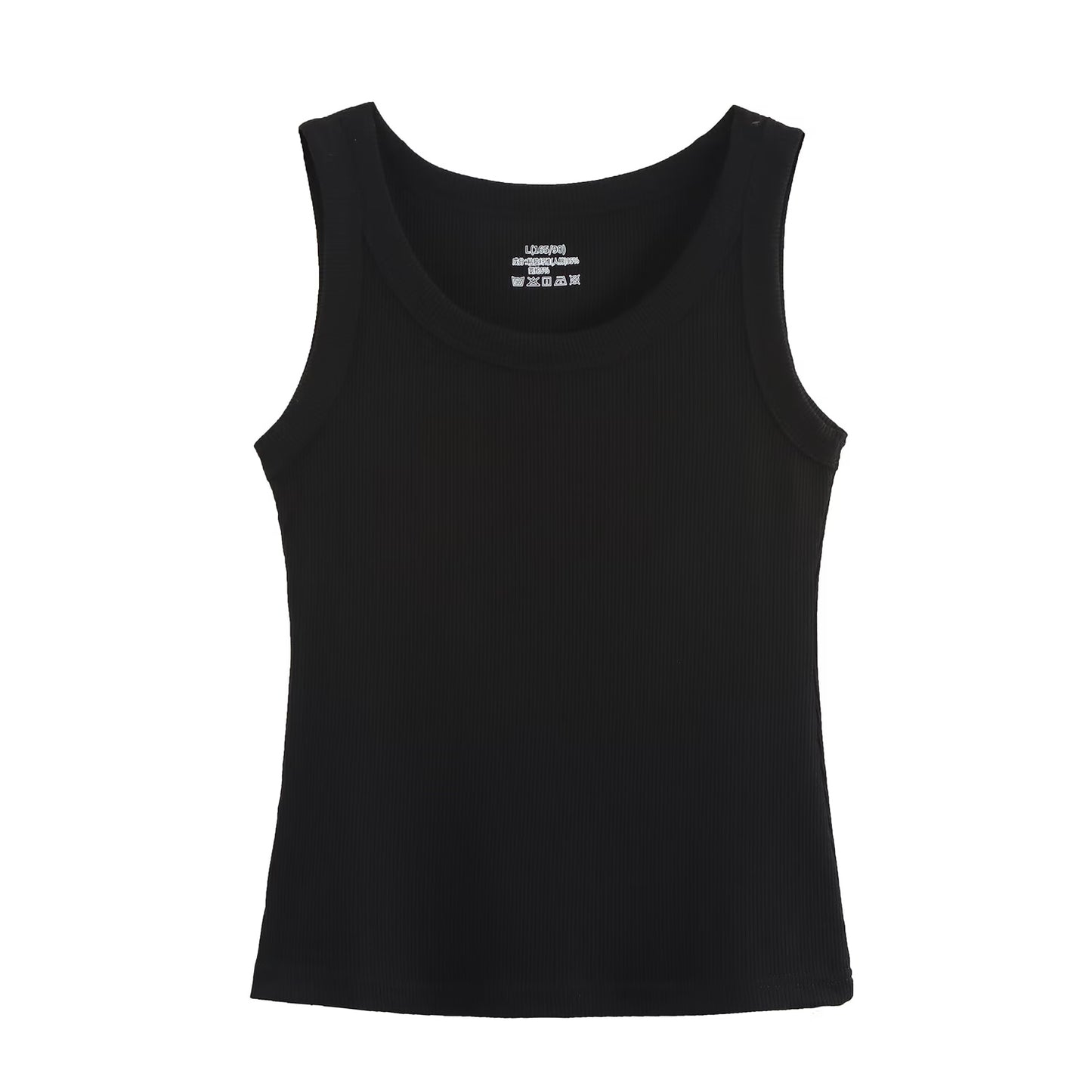 Spring Women Clothing Threaded Cotton round Neck Knitted Vest Inner Match
