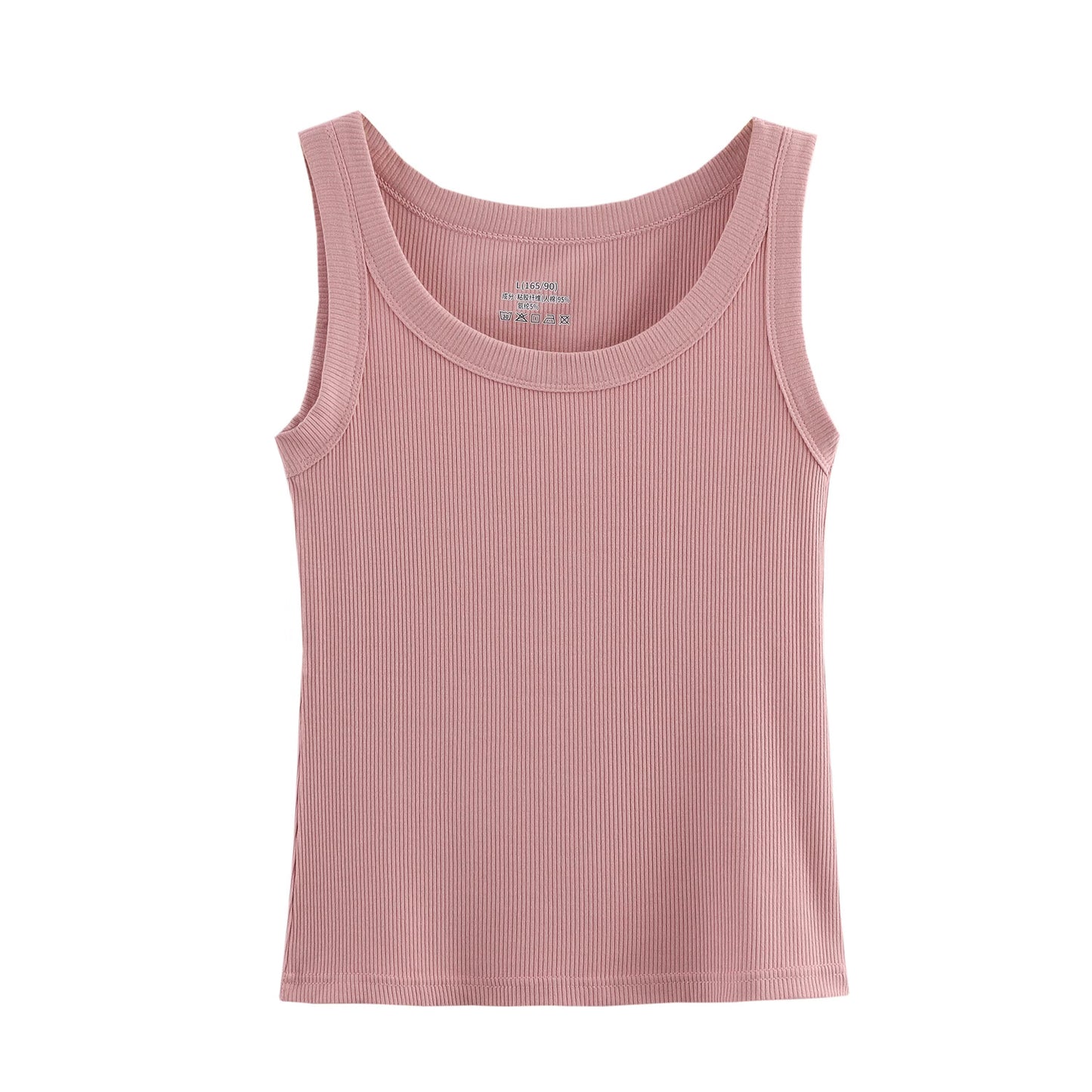 Spring Women Clothing Threaded Cotton round Neck Knitted Vest Inner Match