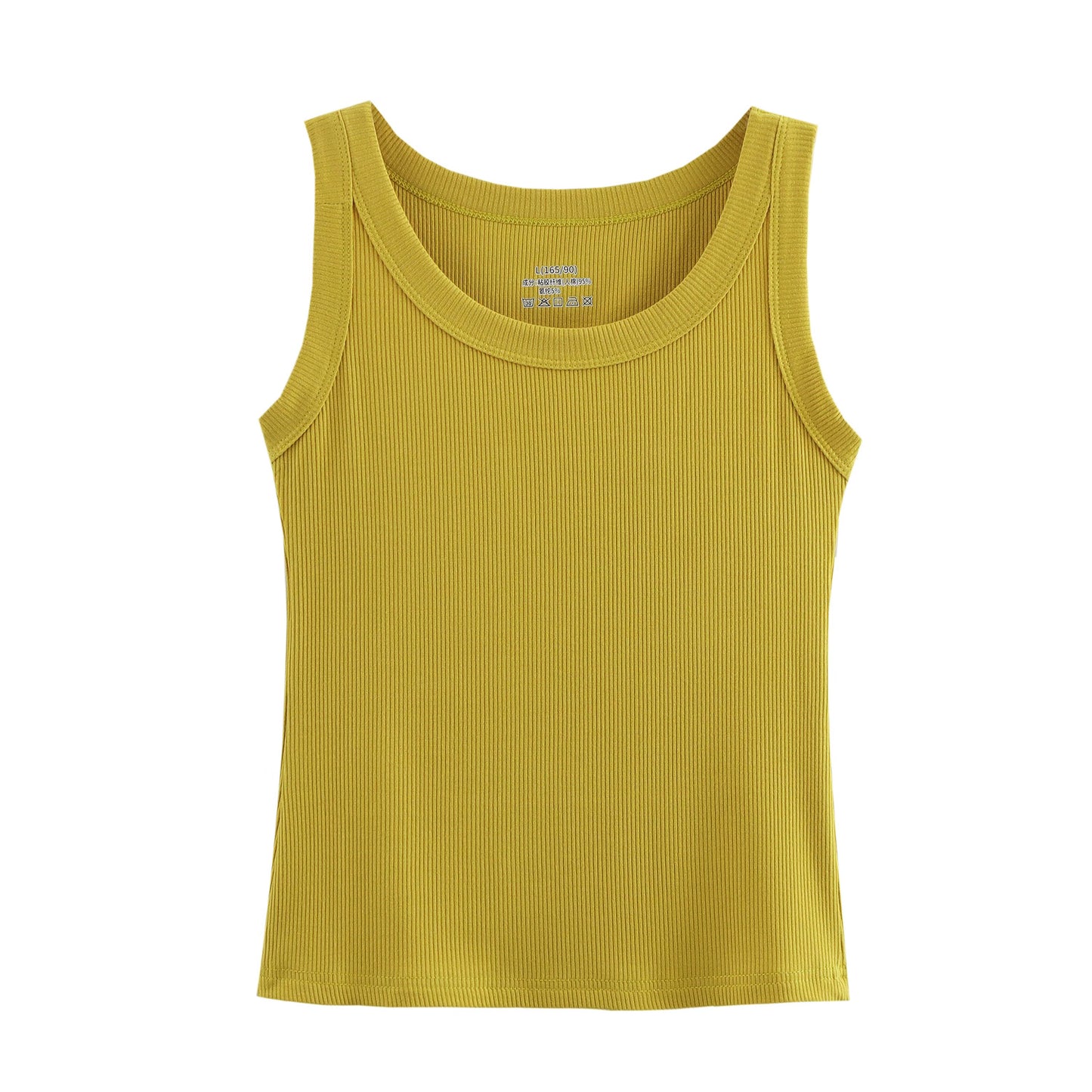 Spring Women Clothing Threaded Cotton round Neck Knitted Vest Inner Match