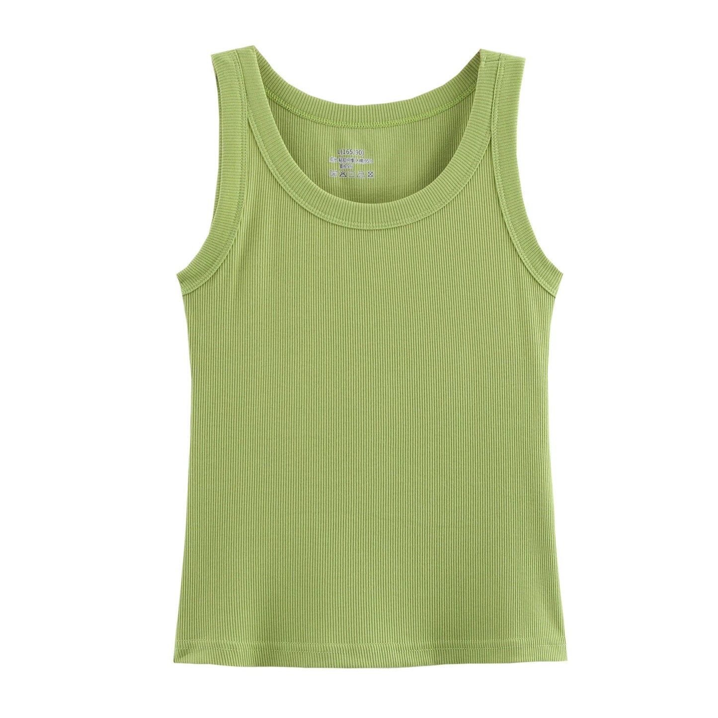 Spring Women Clothing Threaded Cotton round Neck Knitted Vest Inner Match