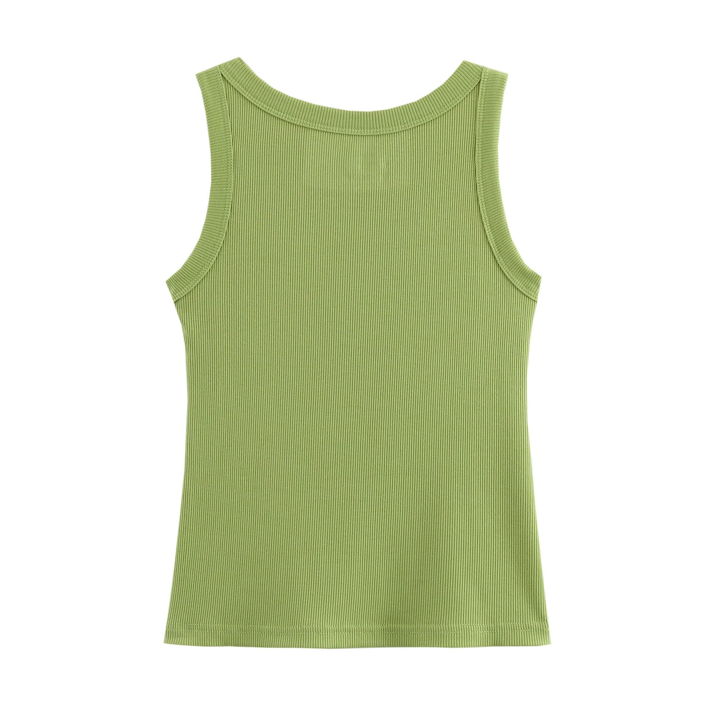 Spring Women Clothing Threaded Cotton round Neck Knitted Vest Inner Match