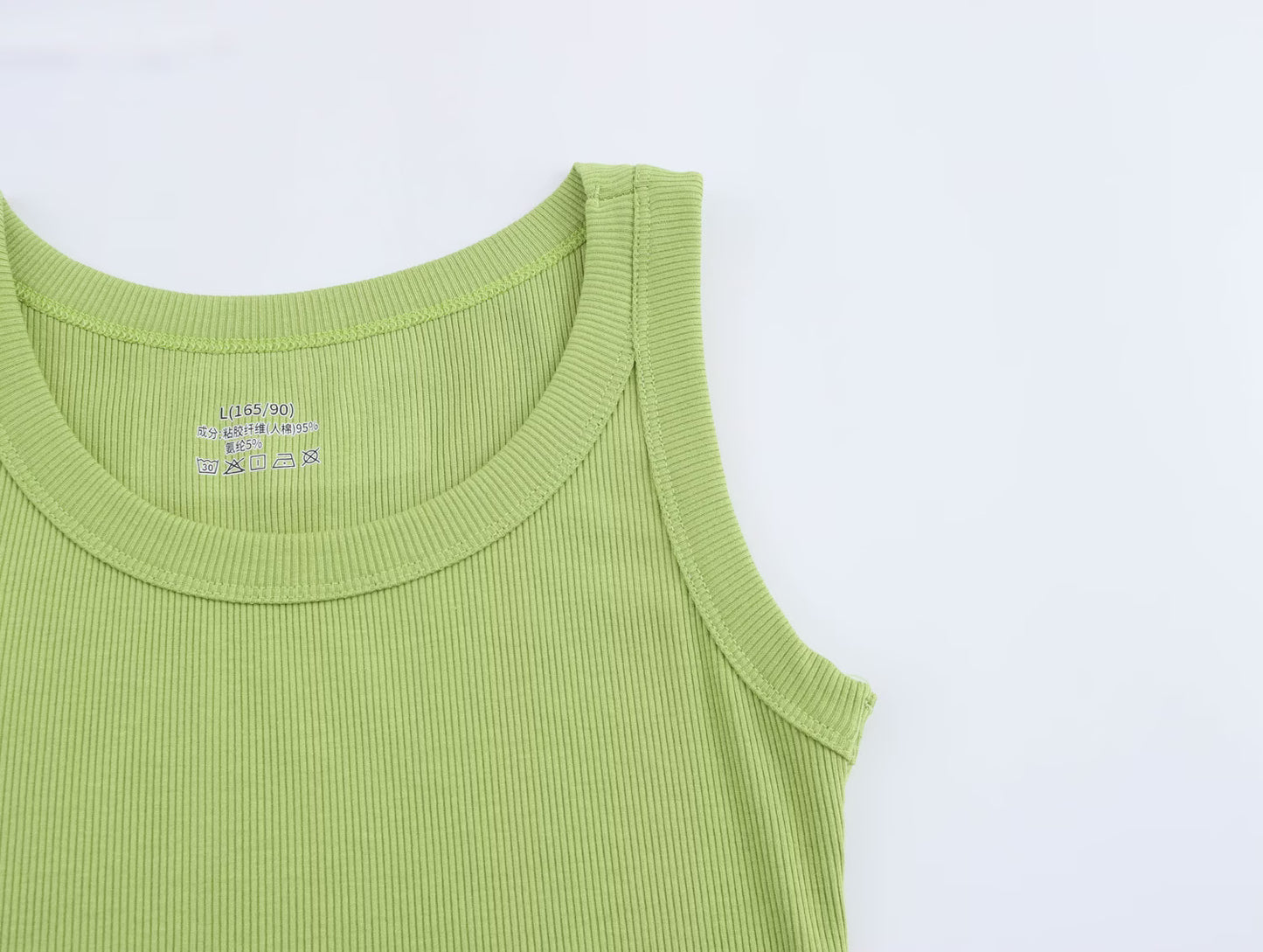 Spring Women Clothing Threaded Cotton round Neck Knitted Vest Inner Match