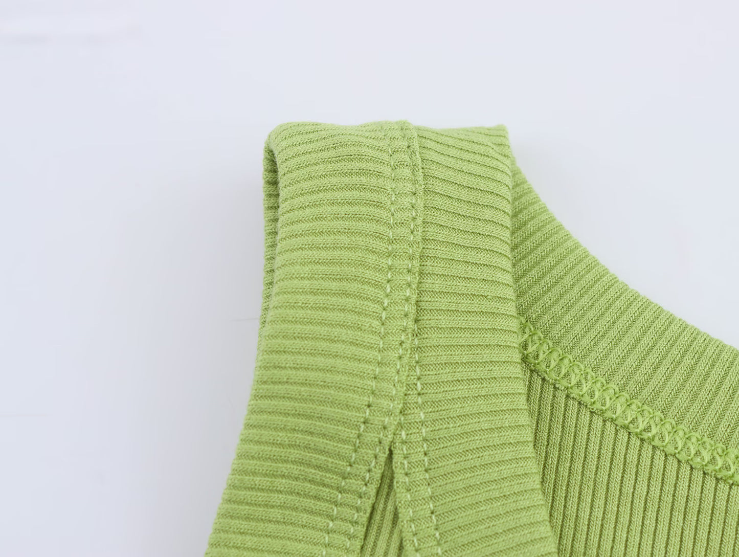 Spring Women Clothing Threaded Cotton round Neck Knitted Vest Inner Match