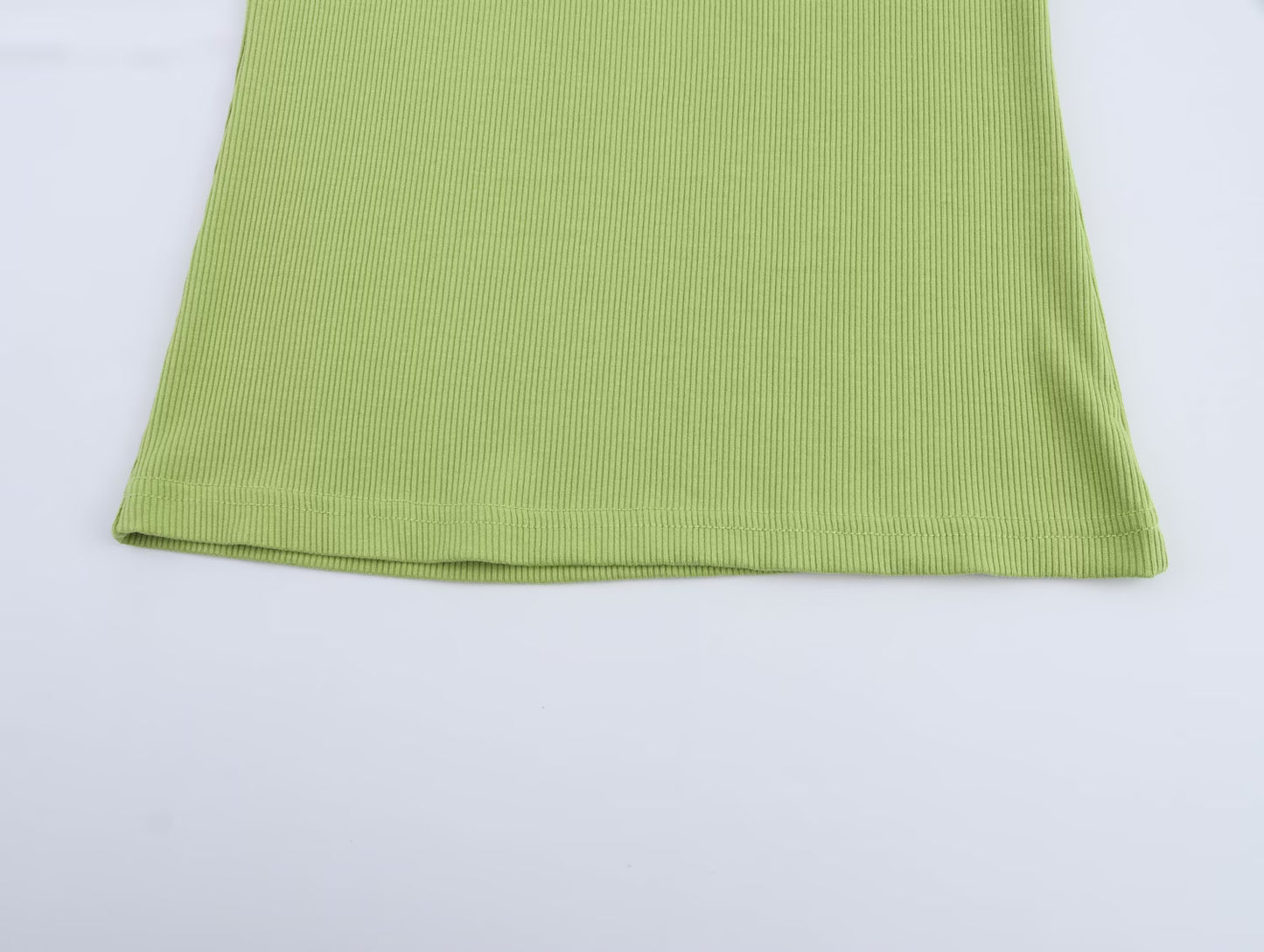 Spring Women Clothing Threaded Cotton round Neck Knitted Vest Inner Match