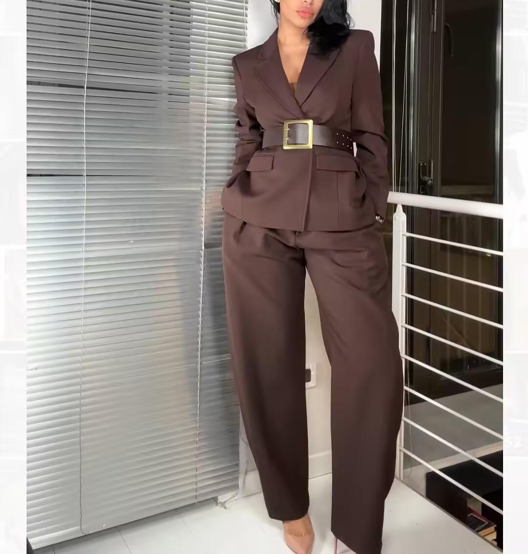 Spring New Women Fashion Sets Jacket Short Skirt Pants Three Piece Set