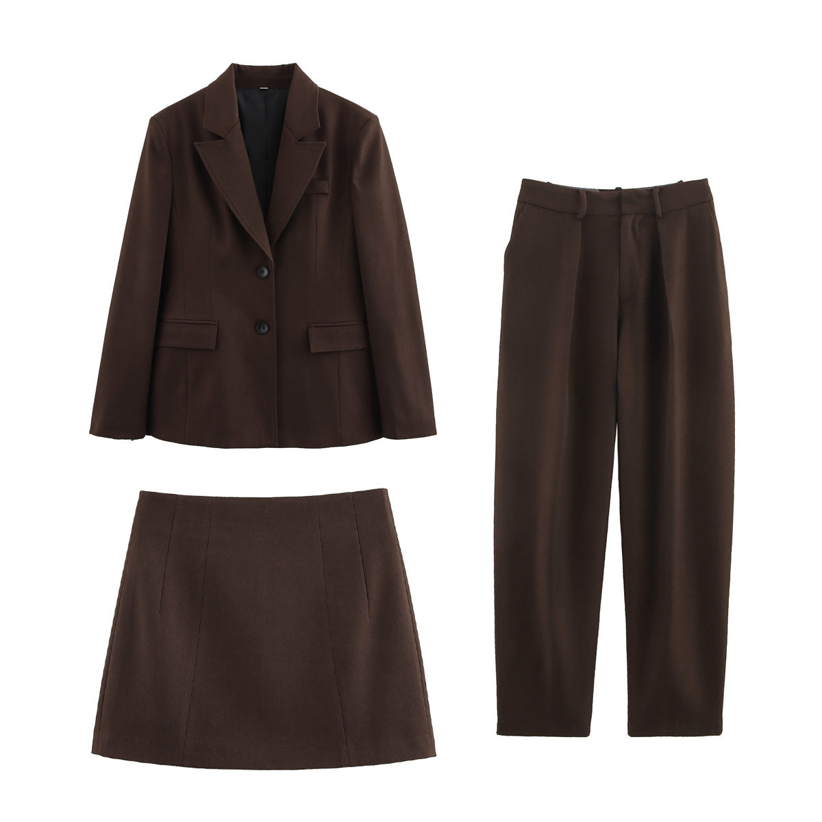 Spring New Women Fashion Sets Jacket Short Skirt Pants Three Piece Set