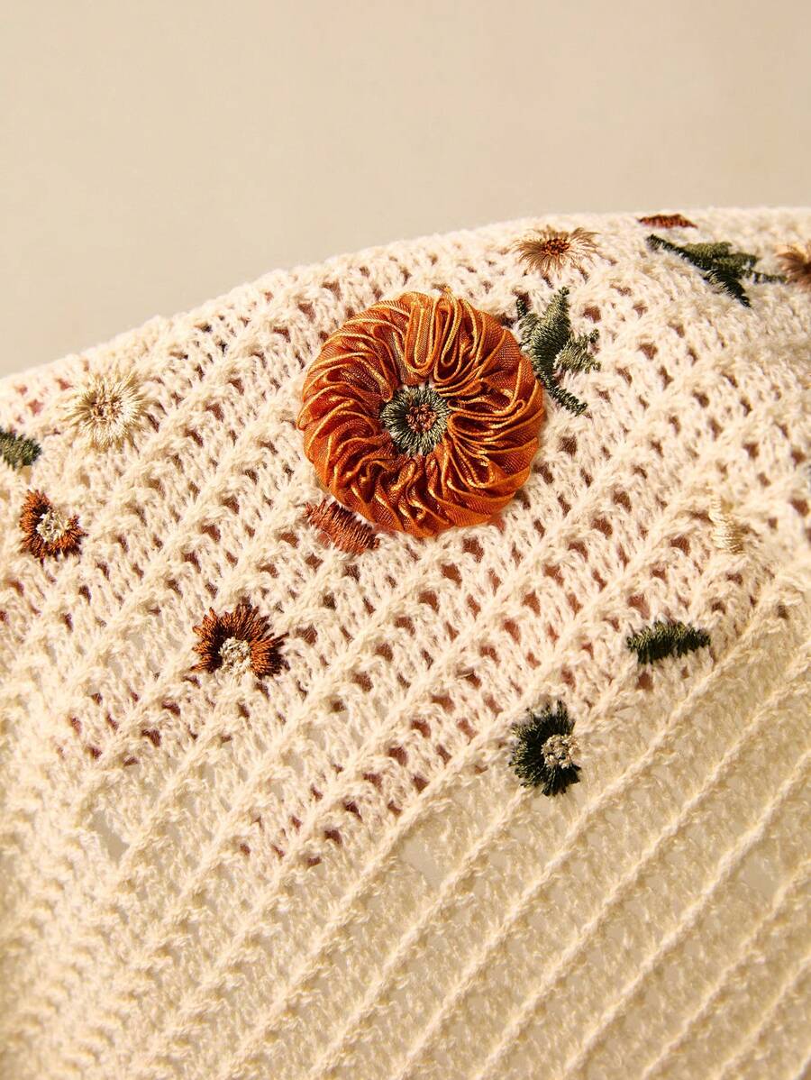 Women Loose Hollowed Lace Cardigan Vest