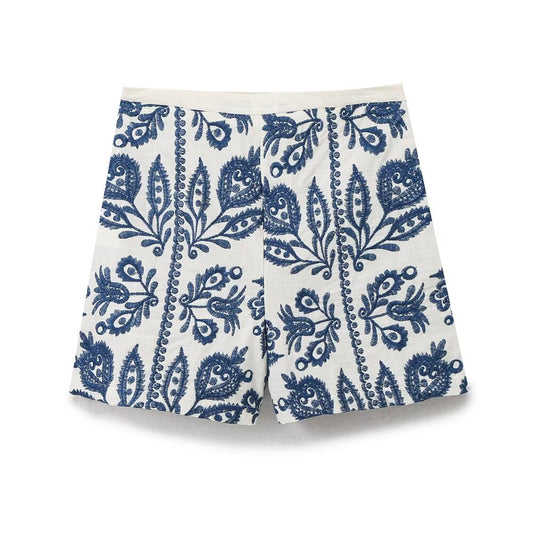 Fall Women Clothing Stylish Simple Embroidered Casual Shorts