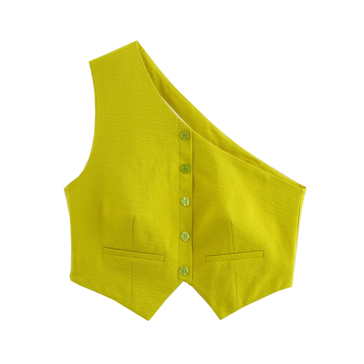 Summer Women Clothing Simple Slim One Shoulder Short Length Top Vest