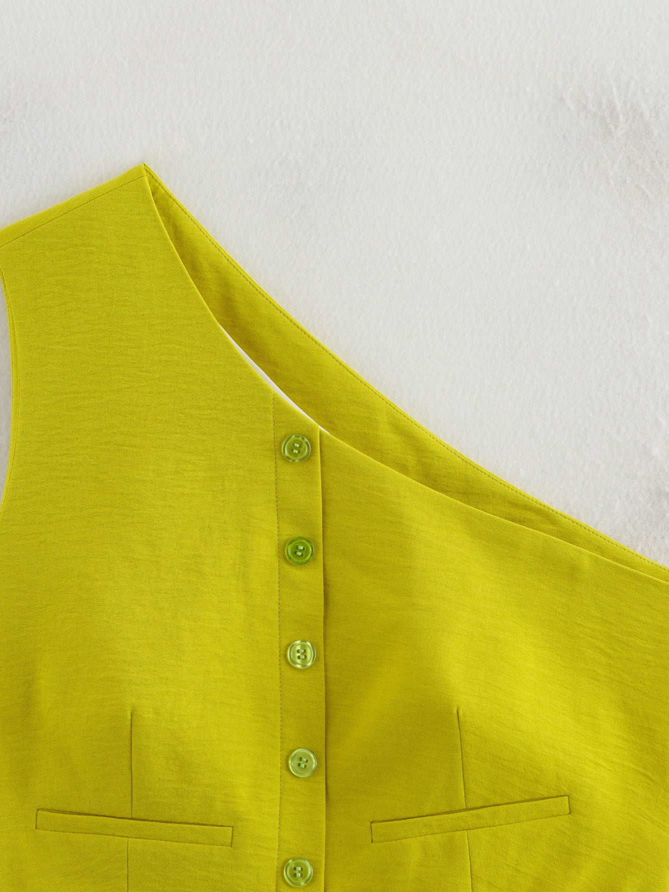 Summer Women Clothing Simple Slim One Shoulder Short Length Top Vest