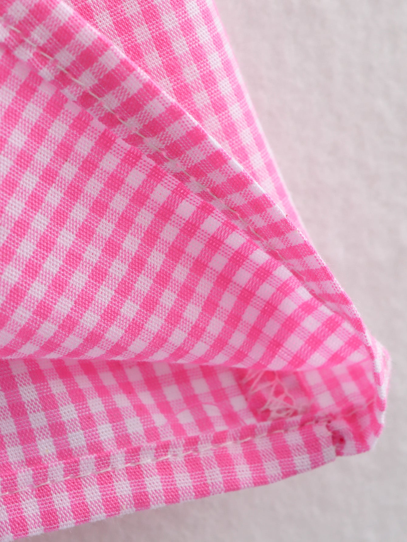Women Clothing Elegant Slim Lace Stitching Plaid Short Top