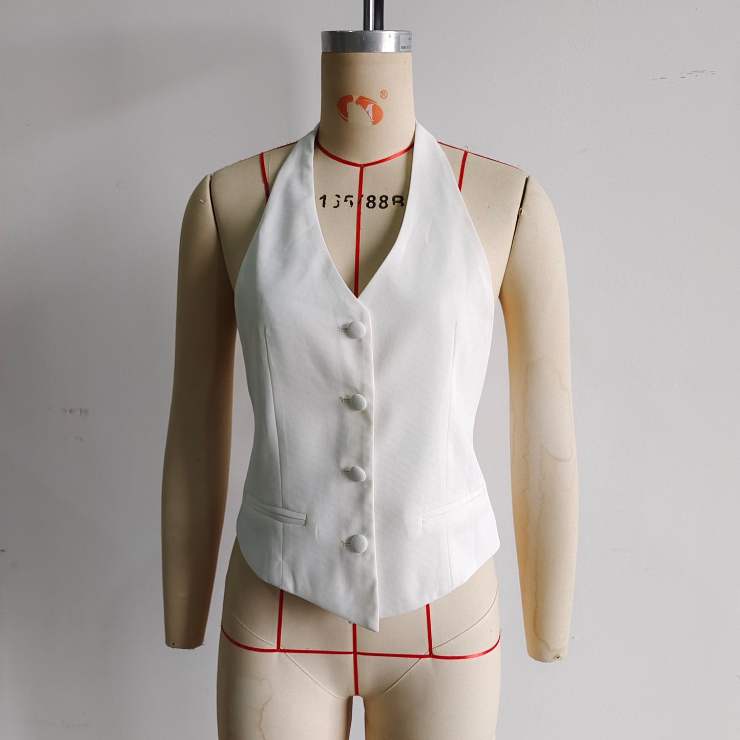 Women Clothing Stylish Graceful Simple Sexy Backless V neck Sleeveless Halter Vest Jacket