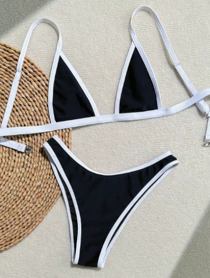 Triangle Bag Split Women Bikini Seaside Beach Swimsuit Printed Women Bikini