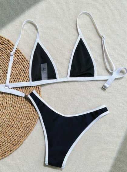 Triangle Bag Split Women Bikini Seaside Beach Swimsuit Printed Women Bikini