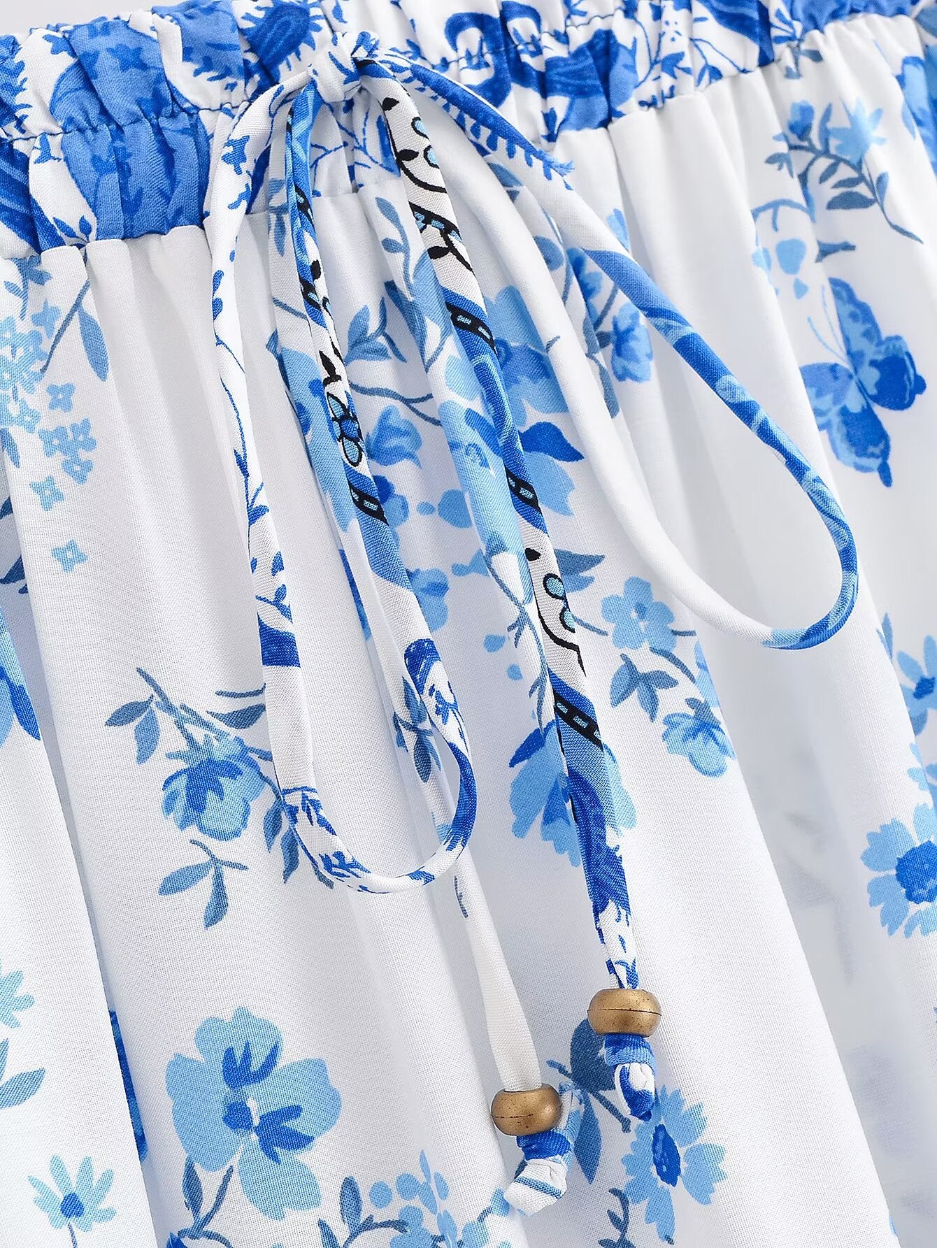Spring Women Rayon Printed Tassel Vacation Bohemian Skirt