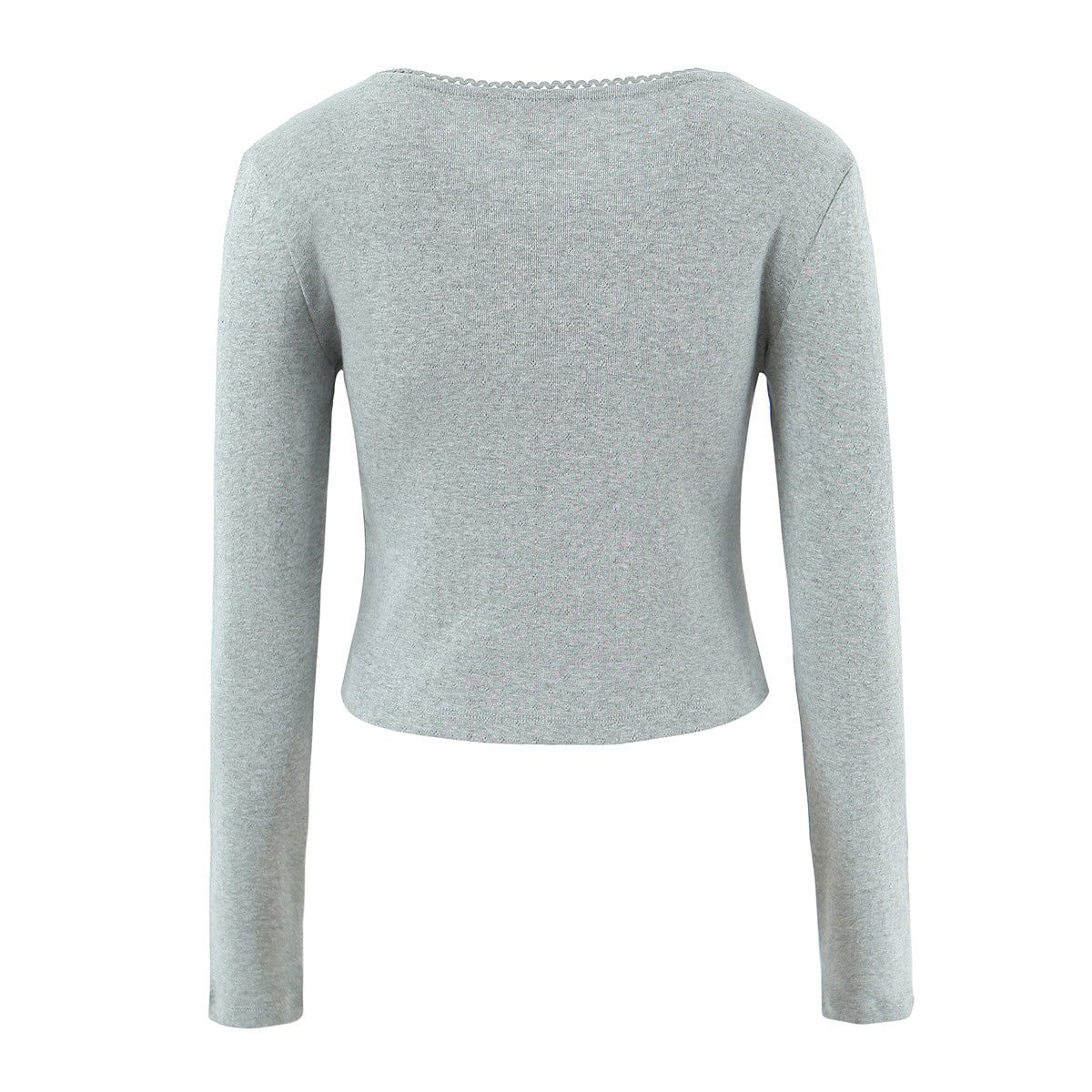 Spring Slim Fit round Neck Jacquard Single Breasted Long Sleeve Knitted Top Shorts Set