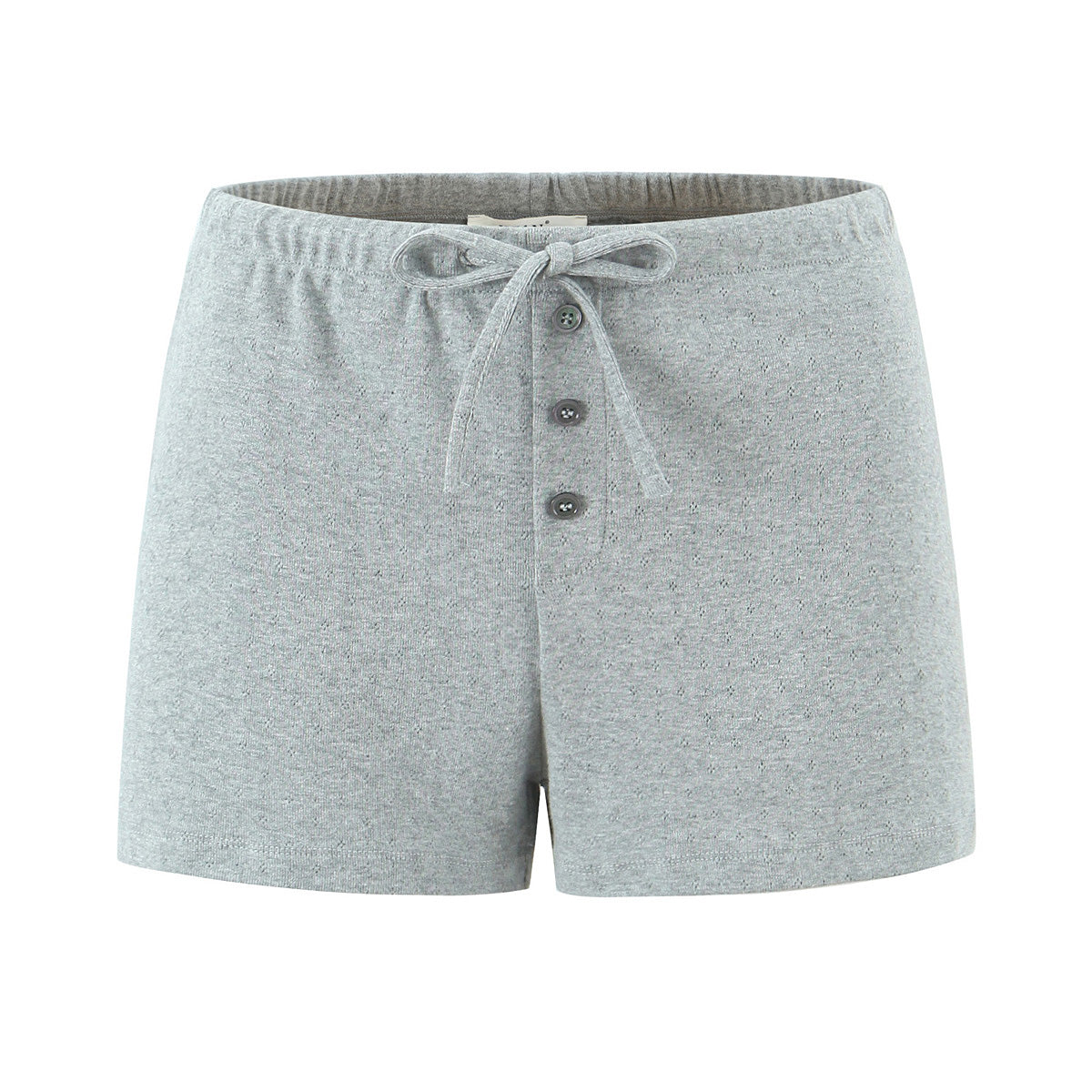 Spring Slim Fit round Neck Jacquard Single Breasted Long Sleeve Knitted Top Shorts Set