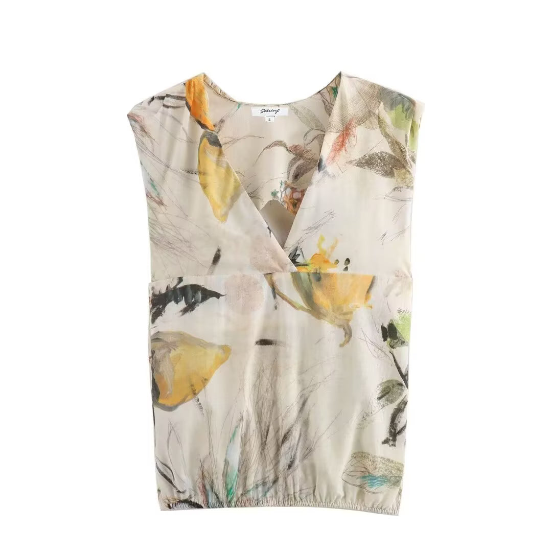 Women Printed Top Casual Skirt Two Piece Sets