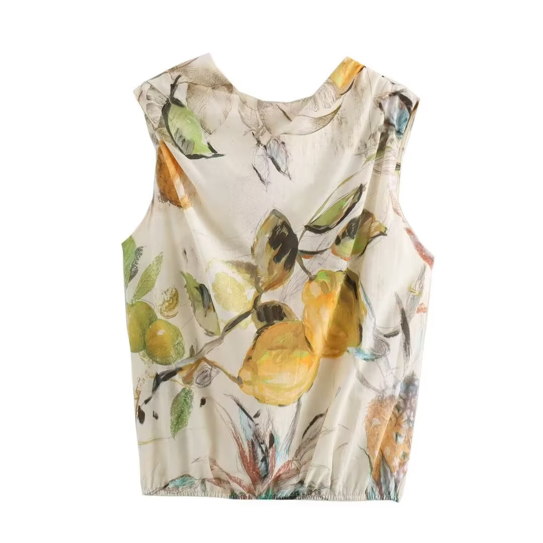 Women Printed Top Casual Skirt Two Piece Sets