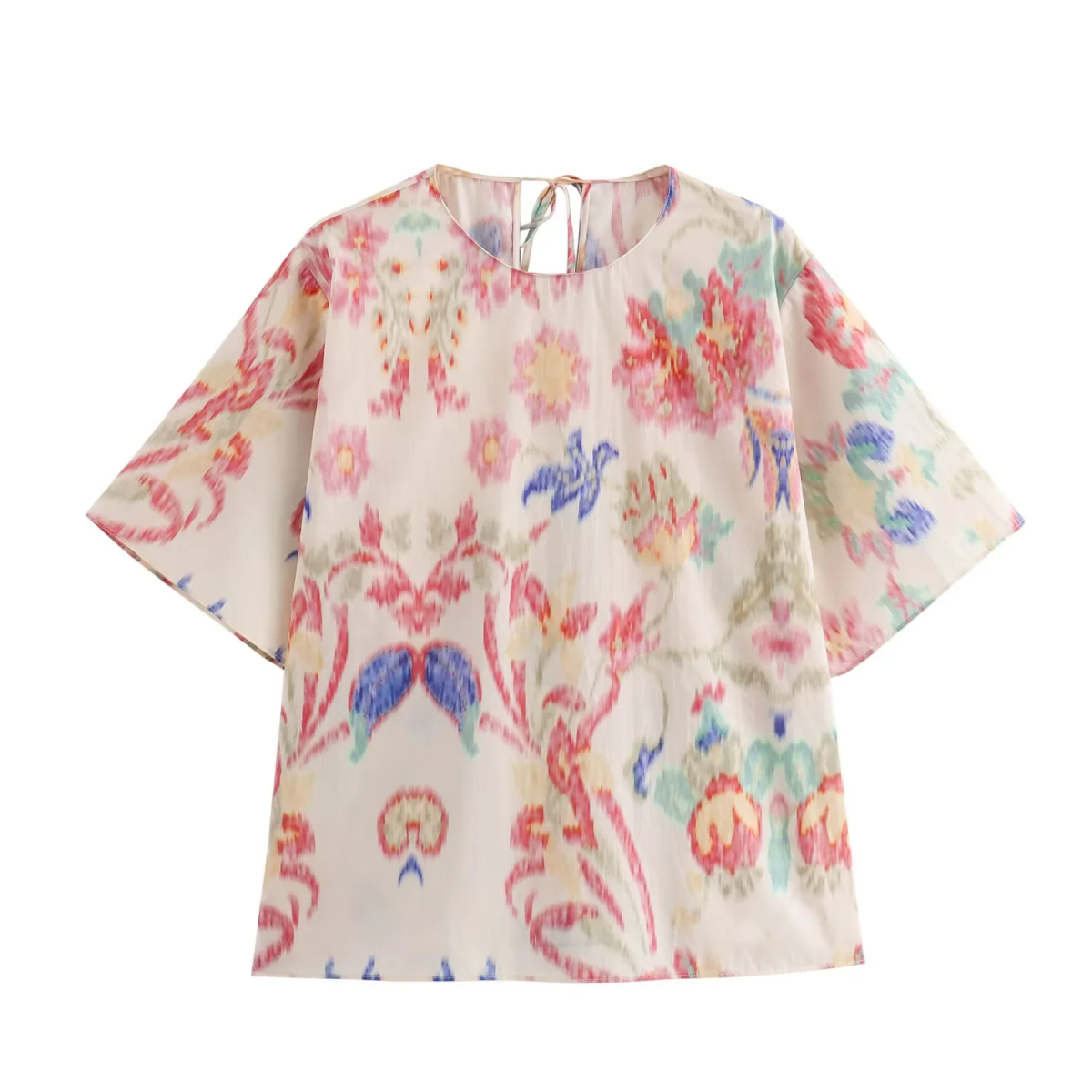 Women Clothing Early Spring Printed Pullover Short Sleeve Trousers Two Piece Sets