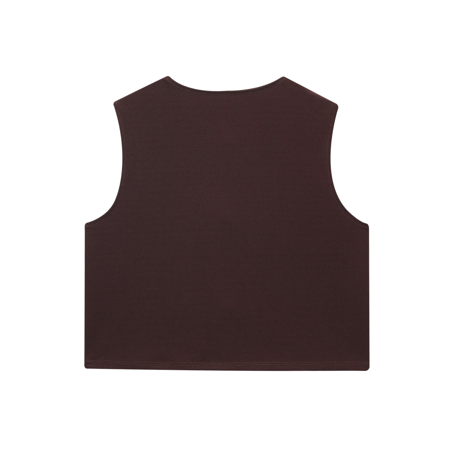 Women Clothing Summer Solid Color Simple round Neck Shell Fastener Decoration Vest Top