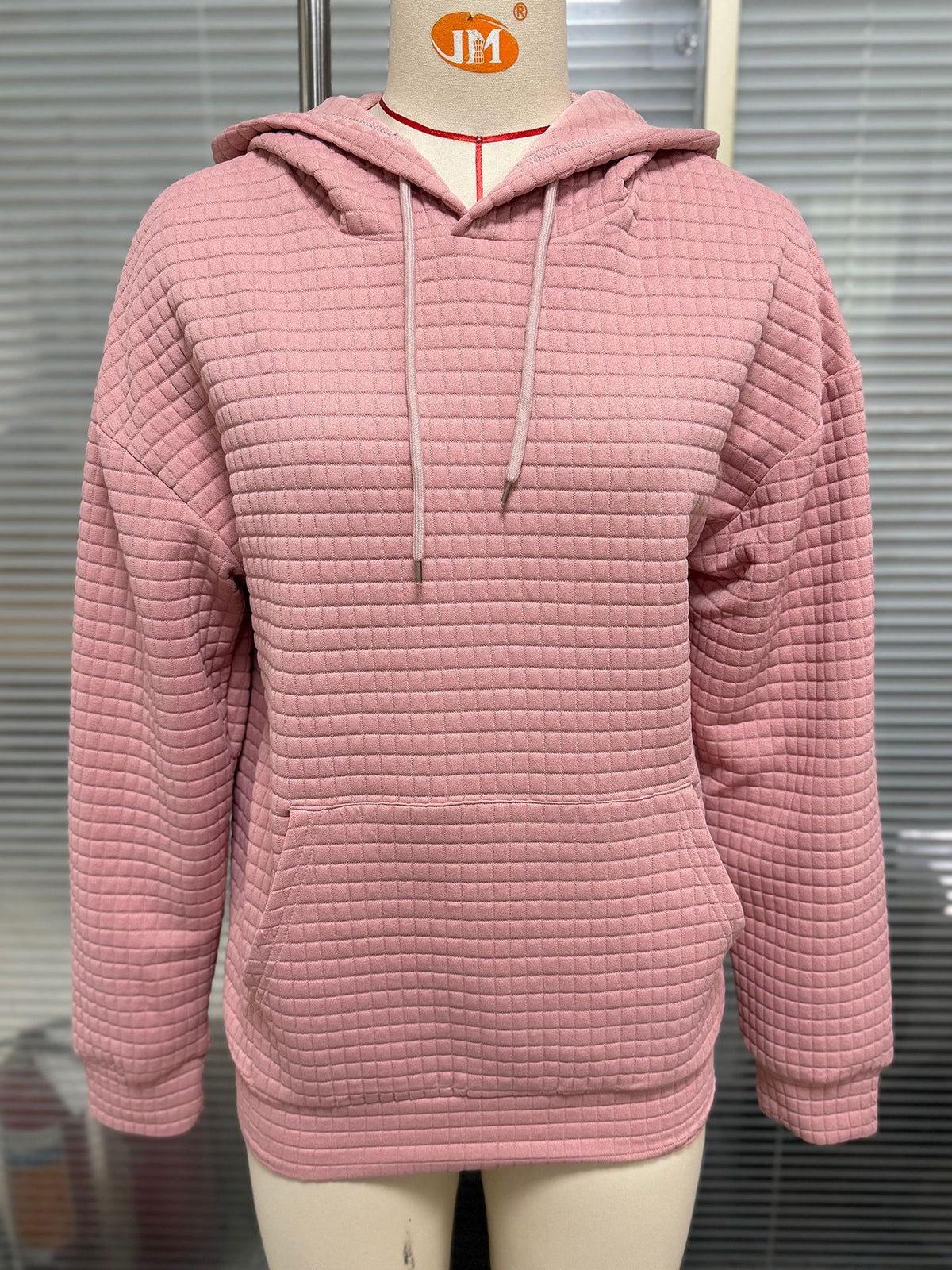 Autumn Winter Solid Color Hooded Pocket Loose Long Sleeve Sweatershirt Coat for Women