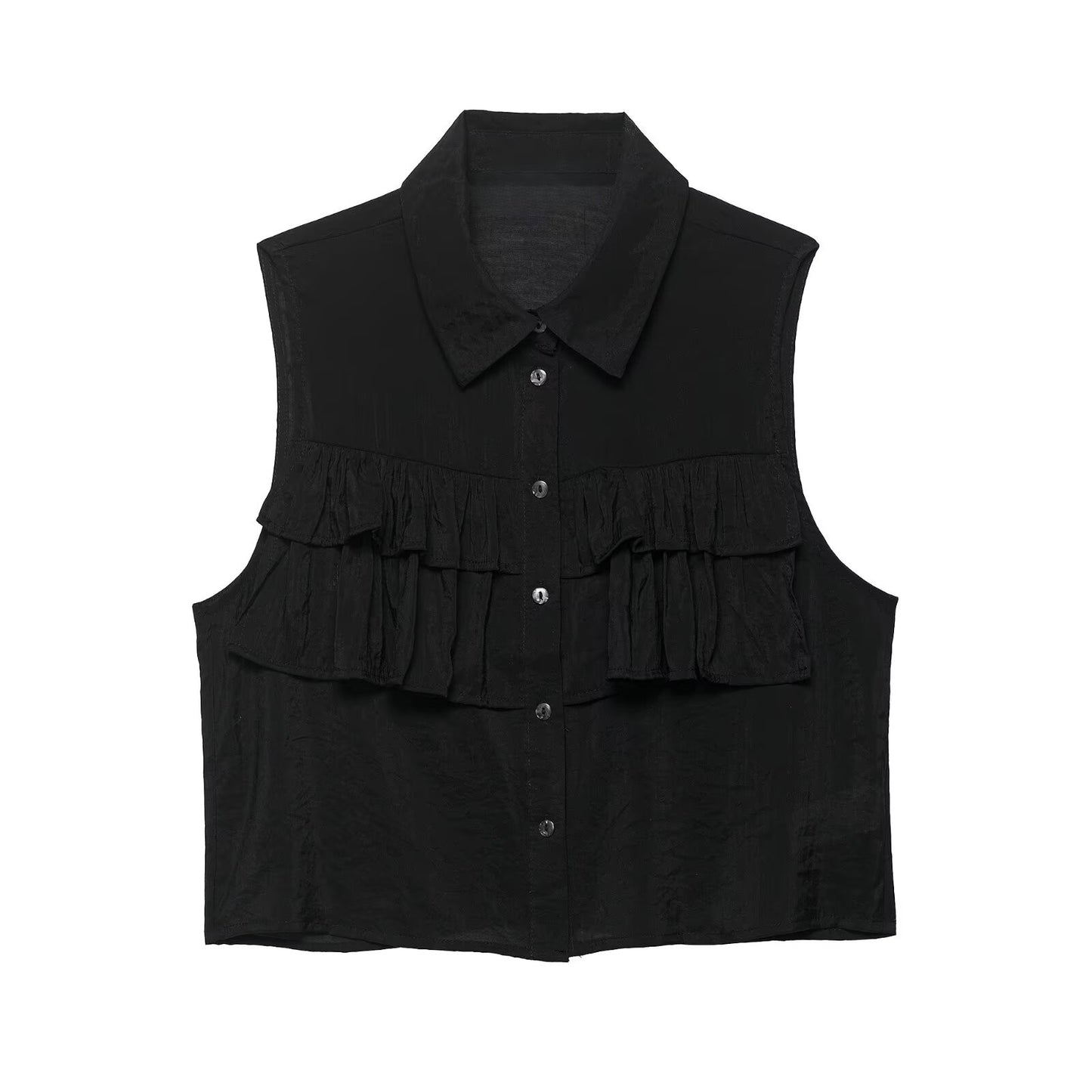 Summer Women Translucent Laminated Decoration Top Camisole Women